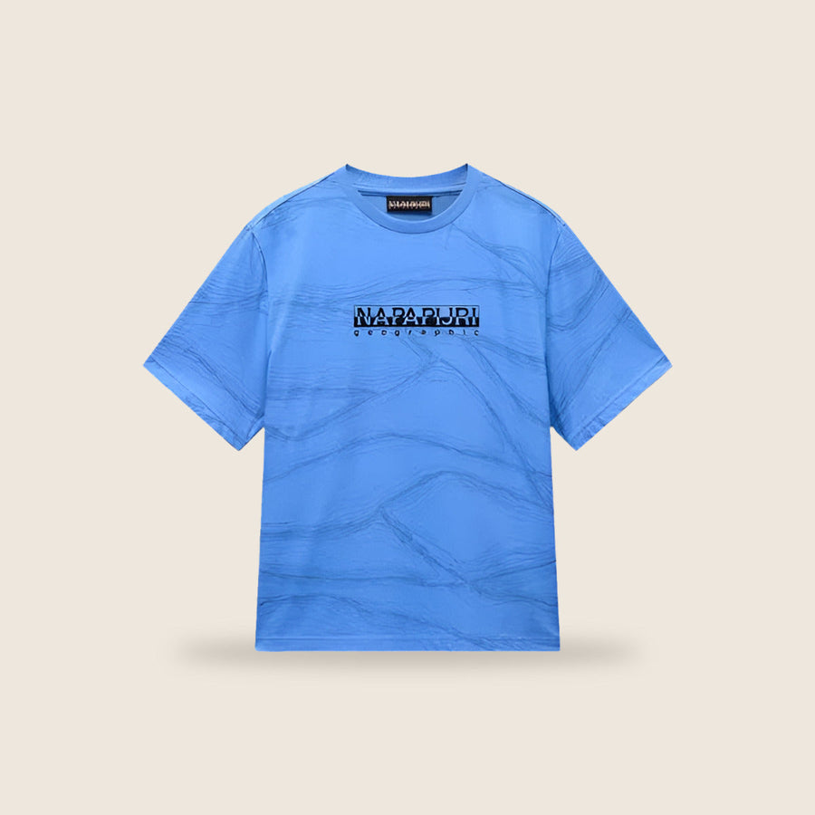 Tee-shirt Napapijri — Bleu azur imprimé